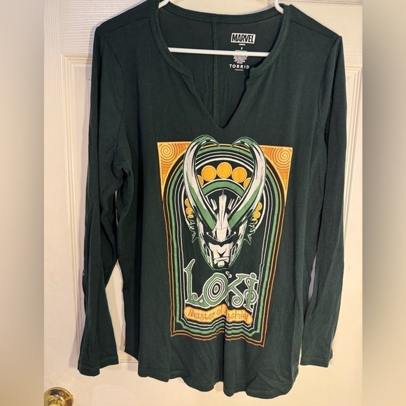Torrid Marvel Loki Women's Clip Neck Top long sleeve size Large - Picture 4 of 7